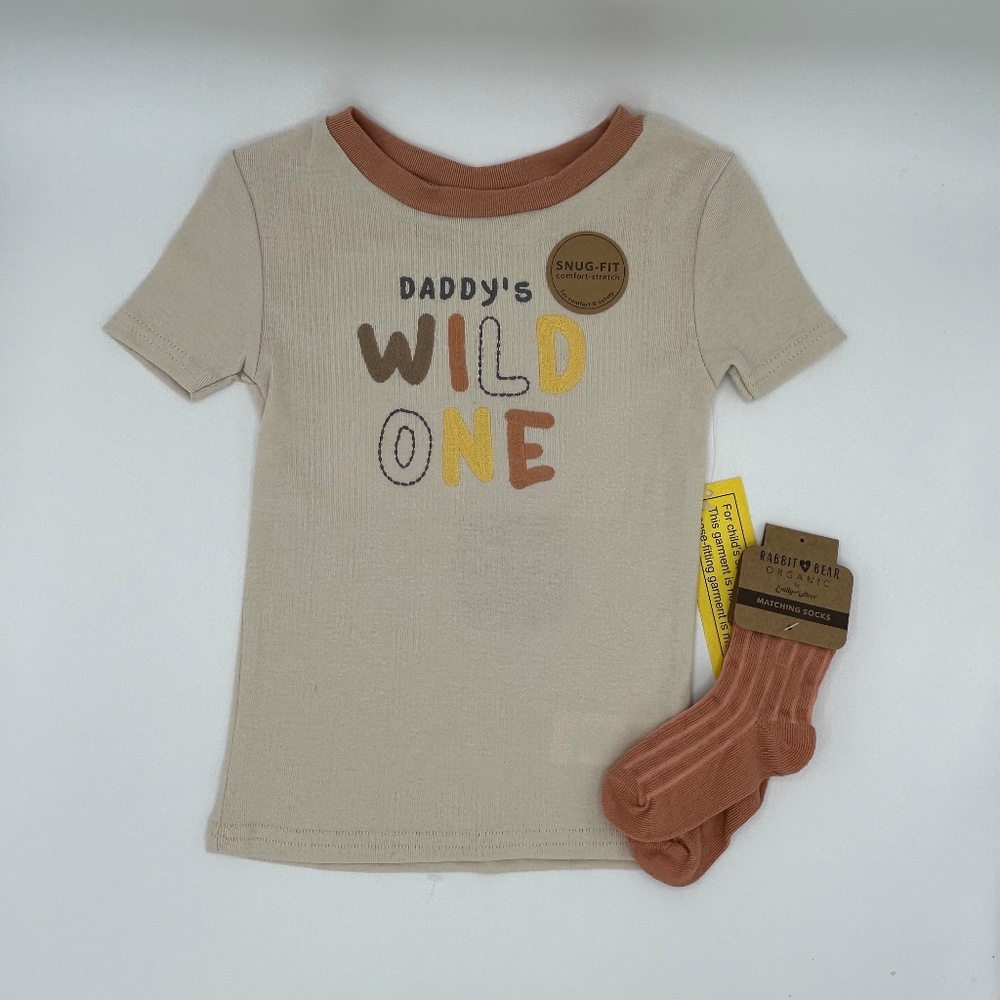 NEW Snug-Fit Organic PJ Set - Daddy's Wild One! - Picture 2 of 5